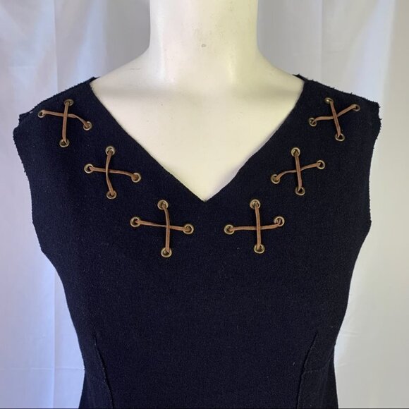 PHILOSOPHY DI ALBERTA FERRETTI BLUE NAVY MINI  DRESS SHORT SLEEVE BOHEMIAN DRESS - Picture 4 of 11